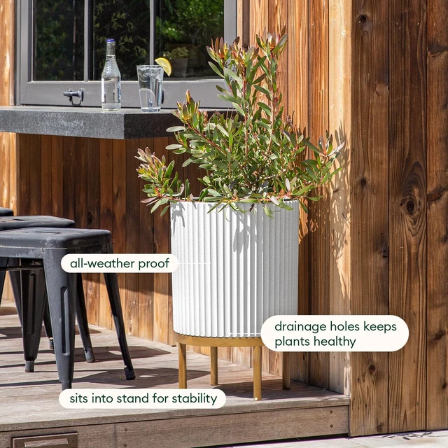 Alt view image 7 of 7 - Veradek Demi Series Raised Planter - Round Planter with Stand