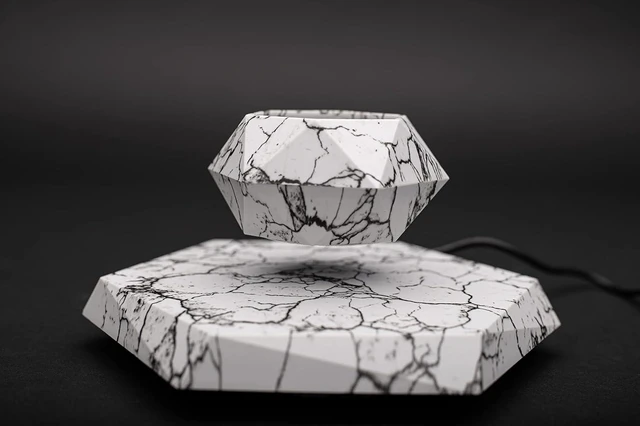 Alt view image 6 of 6 - BandDlevs Floating Pots for Plants - Levitating Pot - Levitating Planter for Bonsai, Succulents, Air Plants - Floating Magnetic Display for Home Office Desks -Magnetic Levitation Plant Holder (Marble)