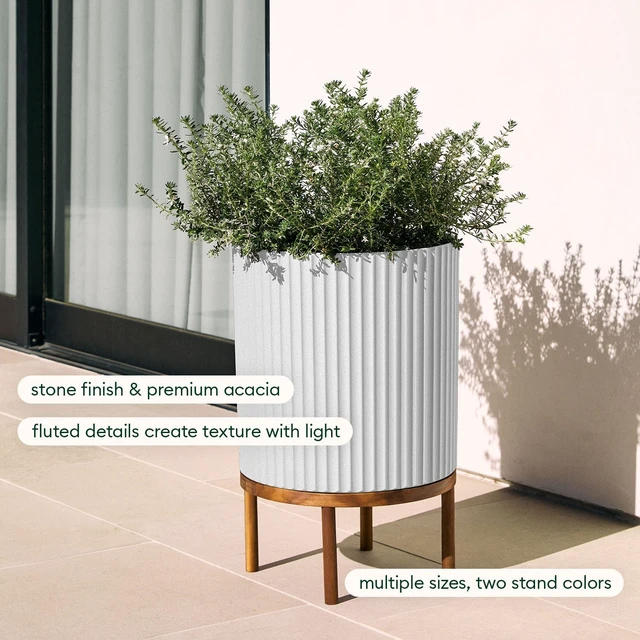 Alt view image 4 of 7 - Veradek Demi Series Raised Planter - Round Planter with Stand