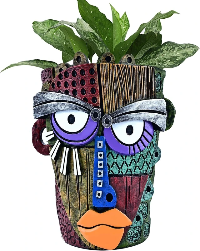 Main image of Midogaigai Abstract Face Planter Pots for Indoor Plants & Flowers Deco Gift