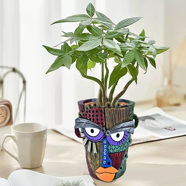 Alt view image 2 of 7 - Midogaigai Abstract Face Planter Pots for Indoor Plants & Flowers Deco Gift