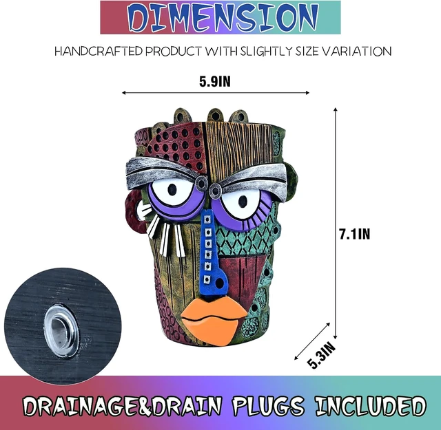 Alt view image 4 of 7 - Midogaigai Abstract Face Planter Pots for Indoor Plants & Flowers Deco Gift