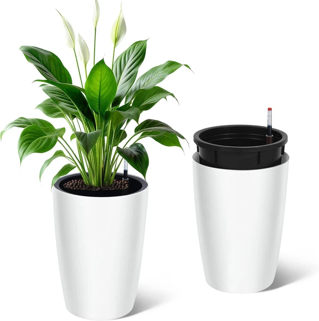 Main image of 16" Tall Planter Set of 2, Self Watering Pots, Large Planter for Outdoor