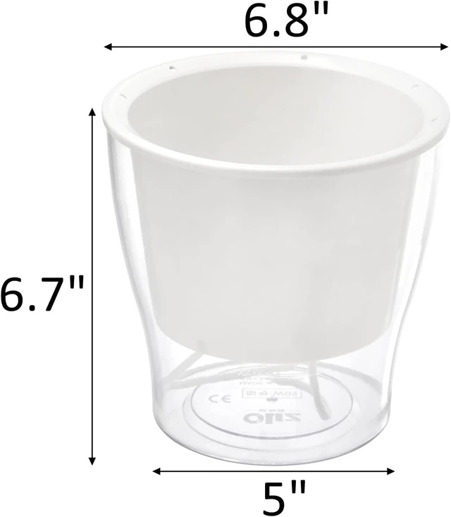 Alt view image 2 of 7 - ZOOFOX 4 Pack Self Watering Pots for Indoor Plants, 7 Inch Large Clear Plastic Automatic-Watering Plant Pot, Modern Decorative Pot for Indoor Plants, Flowers, Herb, Aloe, Orchid, African Violets