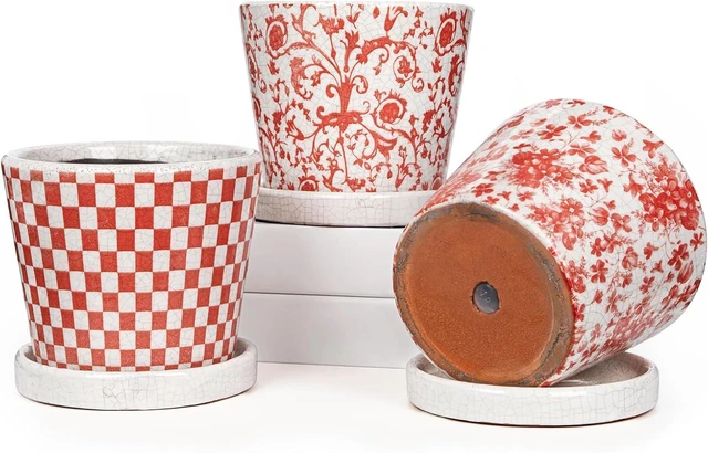 Main image of Ceramic Plant Pots 5.5'' Indoor Planters with Drainage Holes, Set of 3