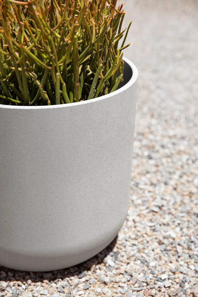 Alt view image 5 of 7 - Veradek Round Lima Plastic Planter Pots for Indoor/Outdoor Garden Use, Gray, Suitable for Small to Large Succulent Plants, Flowers, Modern Interior Plants