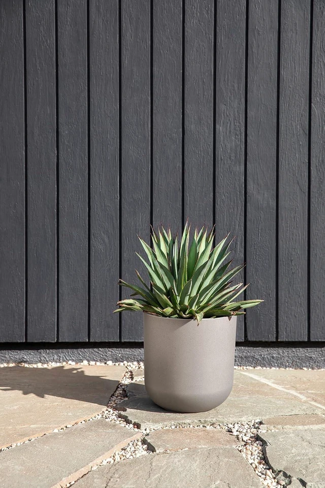 Alt view image 6 of 7 - Veradek Round Lima Plastic Planter Pots for Indoor/Outdoor Garden Use, Gray, Suitable for Small to Large Succulent Plants, Flowers, Modern Interior Plants