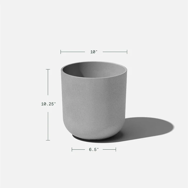 Alt view image 3 of 7 - Veradek Round Lima Plastic Planter Pots for Indoor/Outdoor Garden Use, Gray, Suitable for Small to Large Succulent Plants, Flowers, Modern Interior Plants