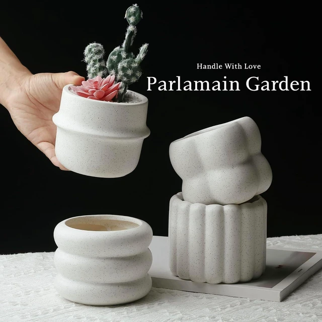 Alt view image 5 of 7 - Ceramic Succulent Pots Set of 4 Small Planters for Indoor Plants 4x4 Inch Decorative Plant Pots Modern Home Decor