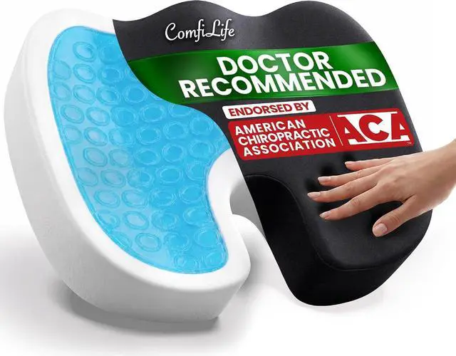 Main image of ComfiLife Doctor Recommended Seat Cushion - Premium Gel & Memory Foam Office Chair, Car Seat, Lifting Cushion - Chair Cushions for Back & Sciatica Relief - Seat Cushions for Office & Desk (Black)