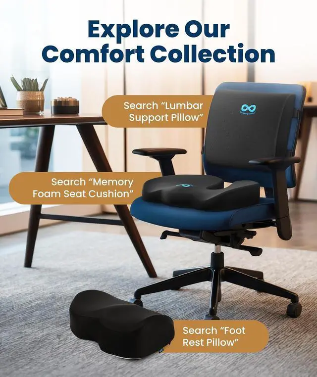 Alt view image 7 of 7 - Everlasting Comfort The Original Lumbar Support Pillow for Office Chair - Improves Posture, Promotes Back Pain Relief - Superior Back Support for Gaming and Desk Chairs - Lumbar Pillow for Car, Couch