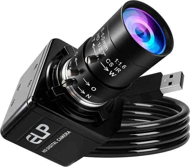 Main image of ELP Global Shutter USB Camera, Manual Zoom Telephoto UVC USB2.0 High Speed 1080P 90fps Lightburn Cameras for Laser, Variable Focus AR0234 Close-up Webcam for Computer