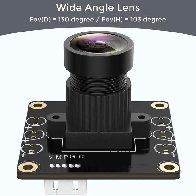 Alt view image 3 of 7 - 1080P USB2.0 UVC Camera, 130° Wide Angle Camera, Plug & Play for PC, Raspberry Pi, Jetson Nano and SBCs. Support Windows, Linux, Android and Mac OS.