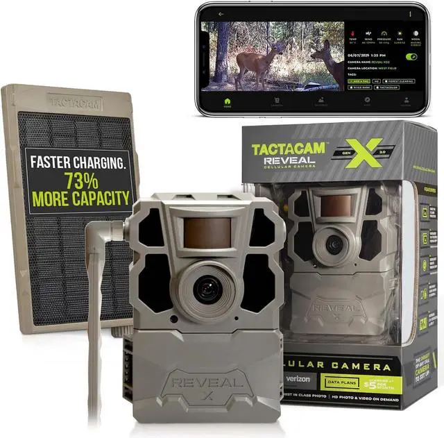 Main image of Tactacam Reveal X Gen 2.0 LTE Cellular Trail Camera Reveal External Solar Panel