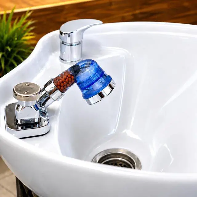 Main image of Socila Blue Sprayer Head 3 Function With Filter For Shampoo Bowl, High Pressure And Water Saving, Filter For Dry & Frizz Hair