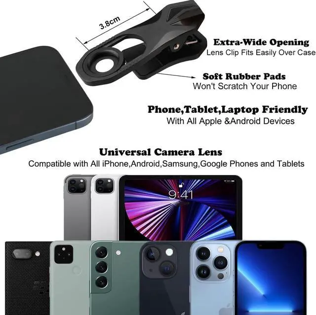 Alt view image 5 of 6 - 180° fisheye Lens for iPhone Samsung Google Android Smartphone,with Clip,Cell Phone Lens,anamorphic Lens,Funny Pictures