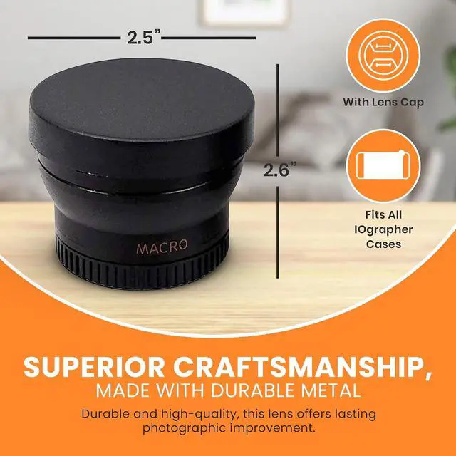 Alt view image 3 of 7 - iOgrapher 37mm Wide Angle Lens for iPhone and Smartphones - Macro Lens and Wide Phone Lens - Macro Lens for iPhone and Other Smartphones - Camera Lens for Phone - Comes with Leather Case Bag