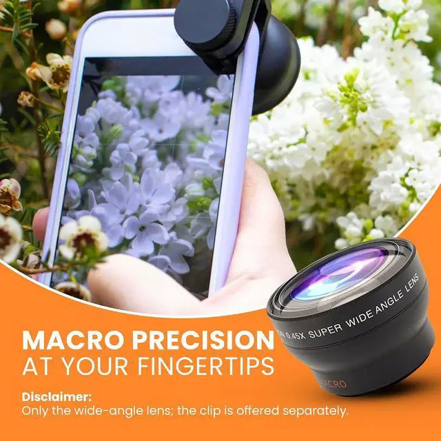 Alt view image 6 of 7 - iOgrapher 37mm Wide Angle Lens for iPhone and Smartphones - Macro Lens and Wide Phone Lens - Macro Lens for iPhone and Other Smartphones - Camera Lens for Phone - Comes with Leather Case Bag