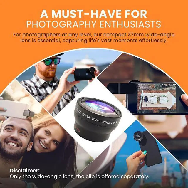 Alt view image 5 of 7 - iOgrapher 37mm Wide Angle Lens for iPhone and Smartphones - Macro Lens and Wide Phone Lens - Macro Lens for iPhone and Other Smartphones - Camera Lens for Phone - Comes with Leather Case Bag