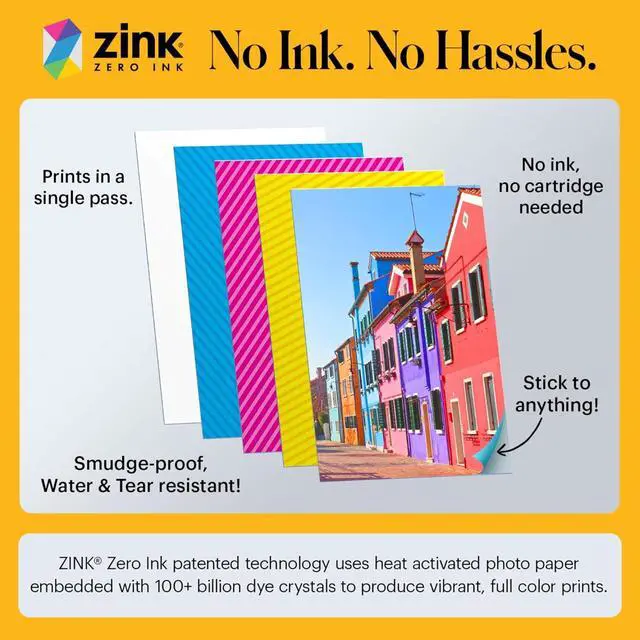 Alt view image 4 of 7 - Kodak Printomatic Instant Camera (Grey) Gift Bundle + Zink Paper (20 Sheets) + Deluxe Case + 7 Fun Sticker Sets + Twin Tip Markers + Photo Album.