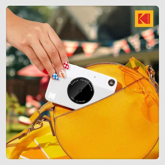 Alt view image 6 of 7 - Kodak Printomatic Instant Camera (Grey) Gift Bundle + Zink Paper (20 Sheets) + Deluxe Case + 7 Fun Sticker Sets + Twin Tip Markers + Photo Album.