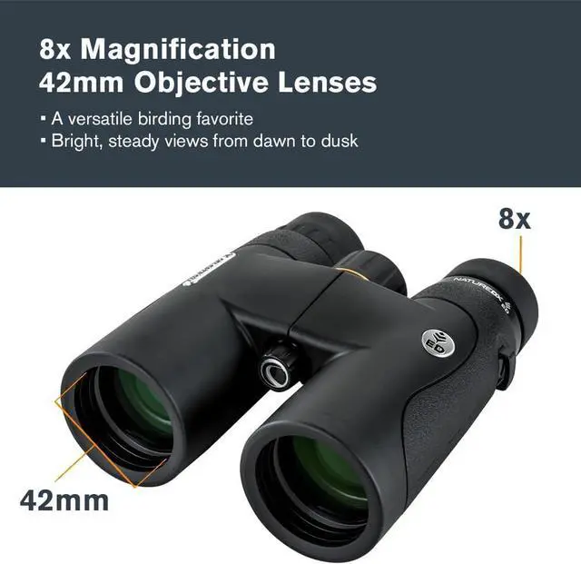 Alt view image 2 of 7 - Celestron Nature DX ED 8x42 Premium Waterproof Birding Binoculars | ED Glass for True-to-Life Color, Fully Multi-Coated Optics & Phase Coated BaK-4 Prism, Sharp Edge-to-Edge Views, Waterproof