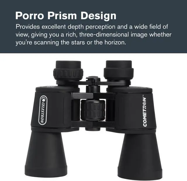 Alt view image 3 of 7 - Celestron Cometron 7x50mm Astronomy Binoculars | Wide-Field Astronomy Binocular, Porro Prism, Multi-Coated Optics, Comfortable Handheld, Tripod Adaptable, Carrying Case