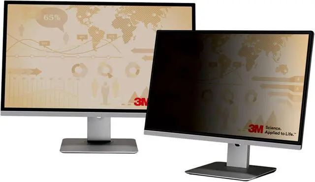 Alt view image 3 of 7 - 3M Privacy Filter for 27 Inch Widescreen Monitor, 16:9 Aspect Ratio | Reversable Gloss/Matte, Reduces Blue Light, Screen Protection, (PF270W9B)