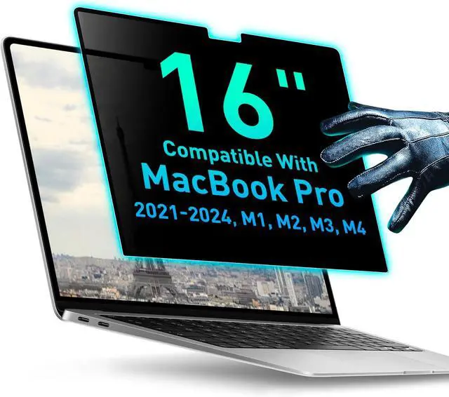 Main image of Magnetic Privacy Screen Compatible with MacBook Pro 16" 2021, 2022, 2023, 2024, M1, M2, M3, M4 Anti-Blue Light Laptop Screen Protector Filter Blue Light Blocking Filter