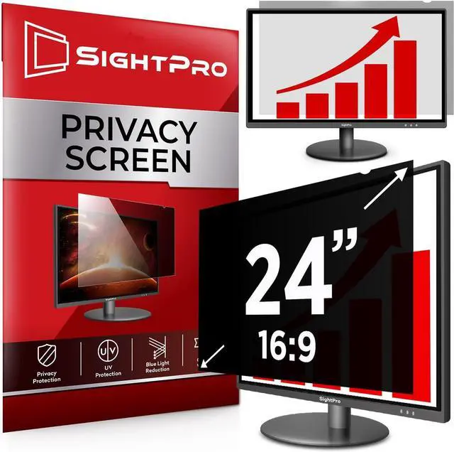 Main image of SightPro 24 Inch 16:9 Computer Privacy Screen Filter for Monitor - Privacy Shield and Anti-Glare Protector
