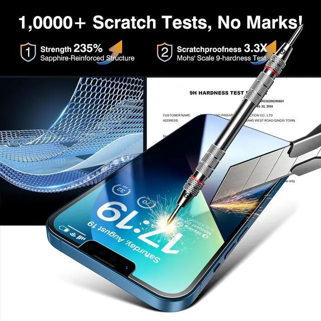 Alt view image 5 of 7 - EZ-GLAZ-4+2 Pack for iPhone 13 Privacy Screen Protector (6.1") | 2-Pack Lens Protectors, Alignment Kit, Easy Installation, 9H+ Tempered Glass, Scratch Resistant, 28° Privacy Protection