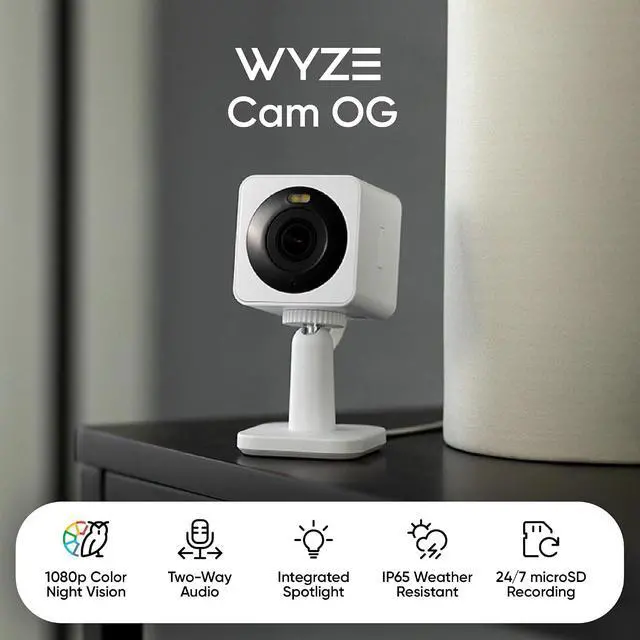Alt view image 2 of 7 - WYZE Cam OG Indoor/Outdoor Security Camera with Color Night Vision