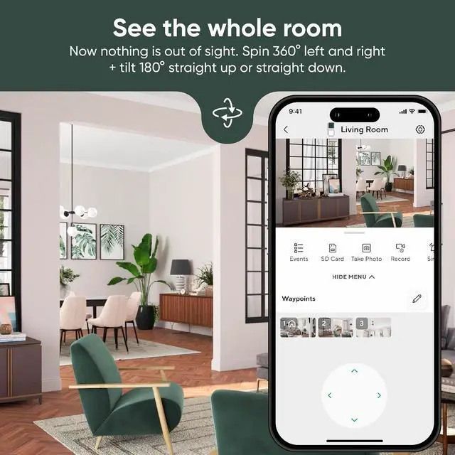 Alt view image 5 of 7 - WYZE Cam Pan v3, Indoor/Outdoor IP65-Rated 1080p Pan/Tilt/Zoom Wi-Fi Smart Home Security Camera with Color Night Vision, 2-Way Audio, Compatible with Alexa & Google Assistant