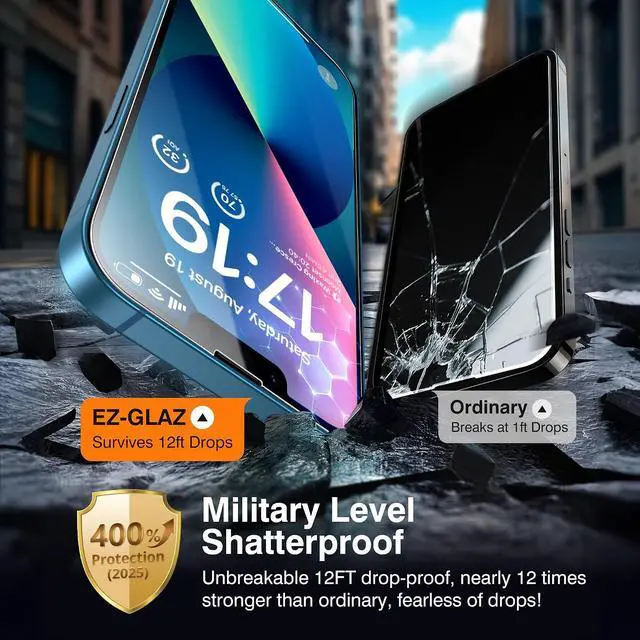 Alt view image 5 of 7 - EZ-GLAZ-4+2 Pack for iPhone 13 Screen Protector (6.1") HD Clear | 2-Pack Lens Protectors, Alignment Kit, Easy Installation, Case-Friendly, 9H+ Tempered Glass, Scratch Resistant, Ultra Clear