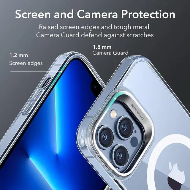 Alt view image 7 of 7 - ESR for iPhone 13 Pro Max Case Flex Stand, for MagSafe, Clear | Anti-Yellowing, 3X Military-Grade Drop Protection, Magnetic Phone Case, Shockproof Air Guard Corners, Resists Scratches