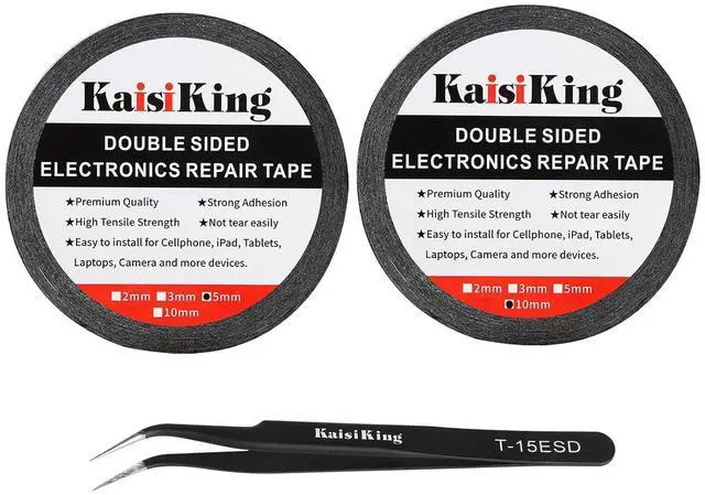 Alt view image 7 of 7 - Kaisiking 5mm / 10mm x 50M Double Sided Adhesive Tape LCD Touch Screen Tape | Phone Repair Tape with 1 Tweezers for Cell Phone, iPad, Tablets, Laptops, Camera, LCD Screen