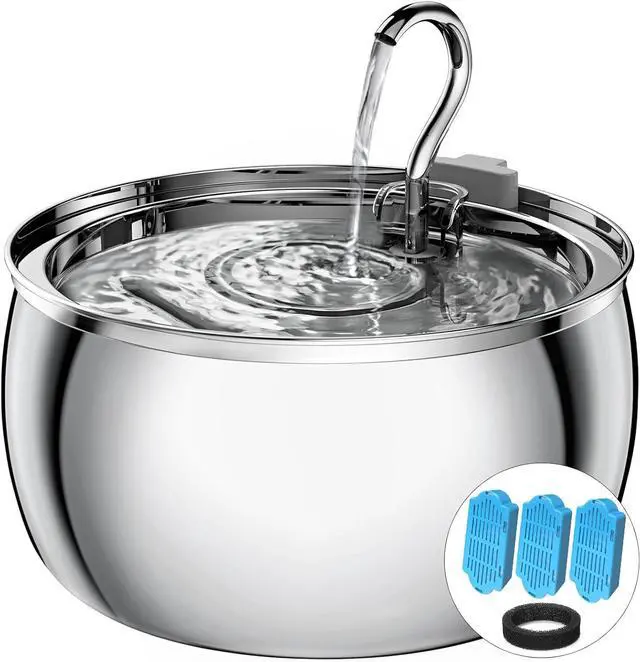 Main image of Cat Water Fountain Stainless Steel 4.0L/1.1Gal Cat Fountain for Drinking,Pet Water Fountain for Cats Indoor,Ultra-Quiet Pump,Multi-Filter System,Dishwasher Safe,Ideal for Multiple Pets