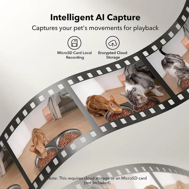 Alt view image 6 of 7 - PETLIBRO Automatic Cat Feeder with Camera for Two Cats, 1080P HD Video with Night Vision, 5G WiFi Pet Feeder with 2-Way Audio for Cat & Dog, Low Food & Motion & Sound Alerts, Dual Tray, Black 5L