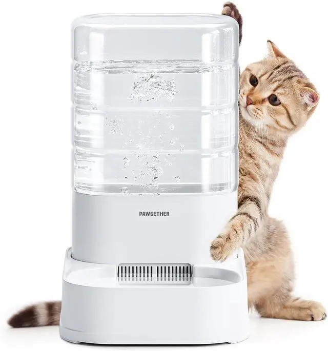 Main image of PAWGETHER® Automatic Cat Water Dispenser with 1 Filter Gravity Water Bowl for Dogs, 1 Gallon/3.5L Dog Water Bowl Dispenser, Cat Waterer, Easy to Fill