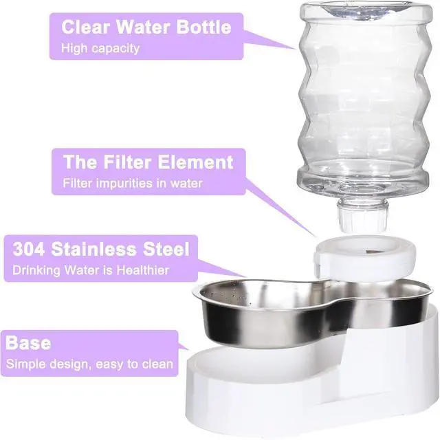 Alt view image 4 of 6 - RIZZARI 4L Gravity Cat Water Dispenser: Filtered Water for Kittens | Apartment-Friendly Size/Cleaner Water Every Day/Perfect for Small Pets/Less Frequent Refills/Quick Daily Cleaning