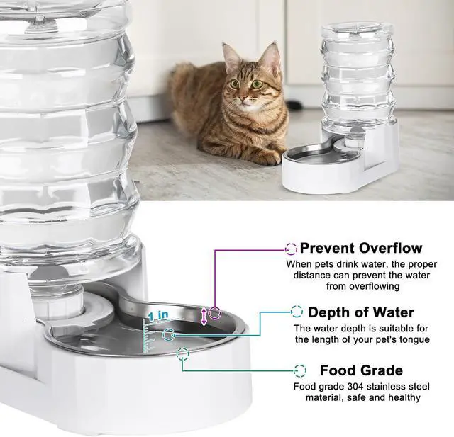 Alt view image 6 of 6 - RIZZARI 4L Gravity Cat Water Dispenser: Filtered Water for Kittens | Apartment-Friendly Size/Cleaner Water Every Day/Perfect for Small Pets/Less Frequent Refills/Quick Daily Cleaning