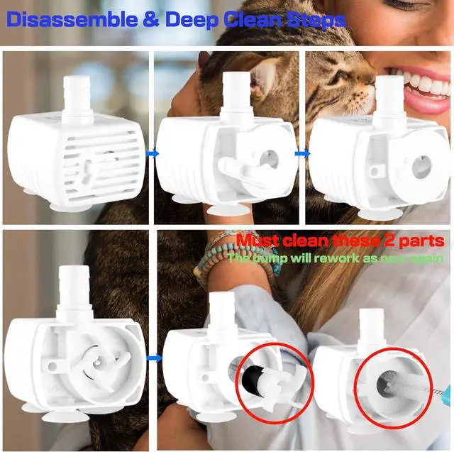 Alt view image 6 of 7 - Homtyler Cat Water Fountain, Stainless Steel Pet Water Fountain for Cats Inside, 3 Filters&Ultra-Quiet Pump, 2.2L/73oz Automatic Dog Dispenser Water Bowl, Multiple Pets Water Fountain