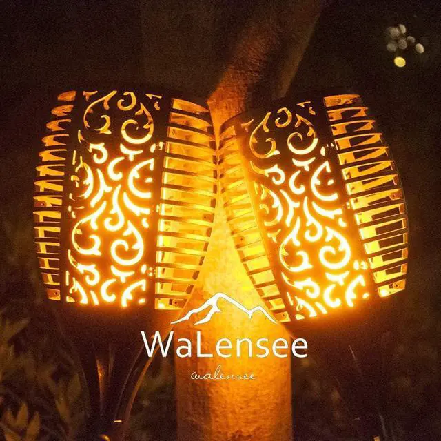 Alt view image 2 of 7 - Walensee Solar Lights Outdoor with Flickering Flame,96 LED Solar Torch Lights Waterproof,43" Tall Super Larger Size Torches for Outside Garden Patio Yard Pathway, 6 Pack