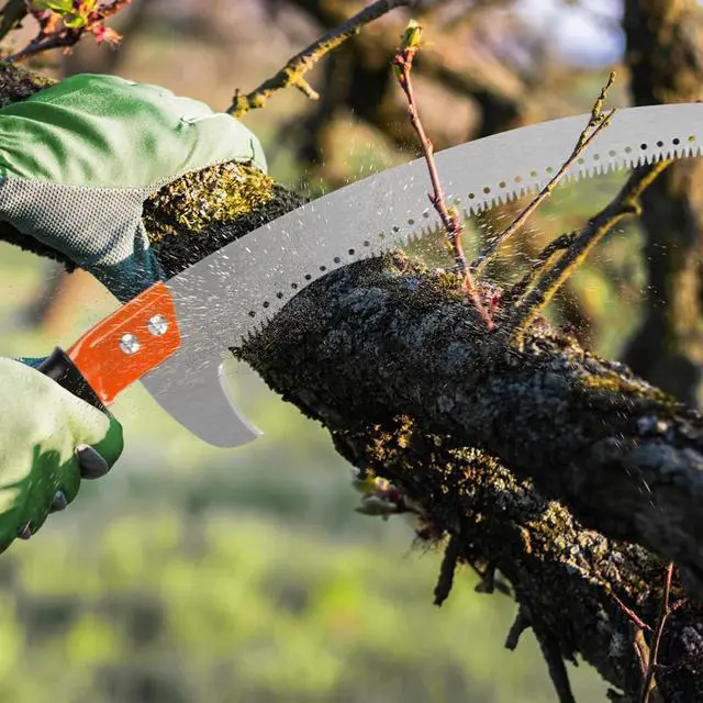Alt view image 6 of 7 - 10FT Pole Saw for Tree Trimming 2-in-1 Hand Saw Steel Blade Tree Pruner | Adjustable Extension Pole with Triple Ground Tooth Blade and Dual Hooks for Cutting Branches in Yard Garden Patio