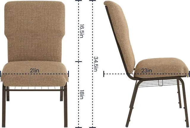 Alt view image 3 of 7 - Flash Furniture Advantage Mixed Tan Discount Church Chair - 21 in. Wide | Durable Construction, Commercial Use