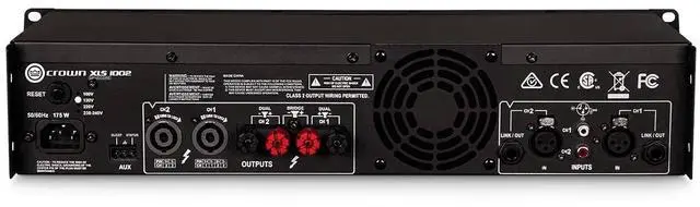 Alt view image 3 of 7 - Crown XLS1002 2-Channel Class D DriveCore Professional Power Amplifier with DSP, Band Pass Filters & Peakx Limiters. XLR/RCA Inputs, 350W at 4 Ohm, PureBand Crossover System. Black