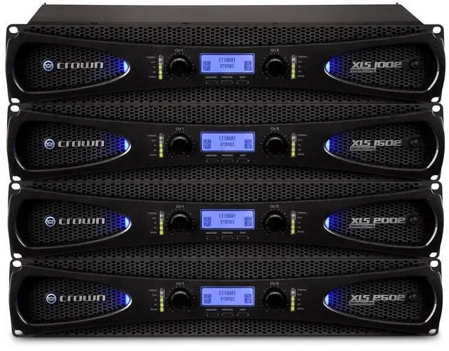 Alt view image 4 of 7 - Crown XLS1002 2-Channel Class D DriveCore Professional Power Amplifier with DSP, Band Pass Filters & Peakx Limiters. XLR/RCA Inputs, 350W at 4 Ohm, PureBand Crossover System. Black