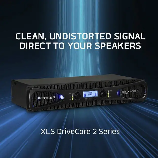 Alt view image 5 of 7 - Crown XLS1002 2-Channel Class D DriveCore Professional Power Amplifier with DSP, Band Pass Filters & Peakx Limiters. XLR/RCA Inputs, 350W at 4 Ohm, PureBand Crossover System. Black
