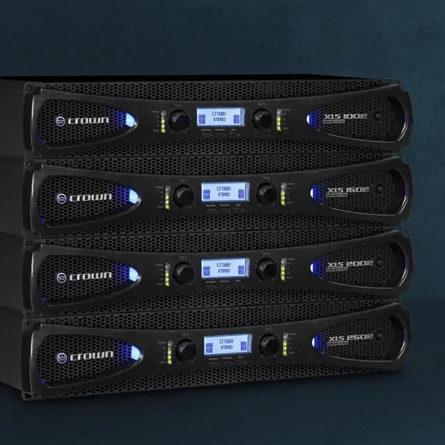 Alt view image 7 of 7 - Crown XLS1002 2-Channel Class D DriveCore Professional Power Amplifier with DSP, Band Pass Filters & Peakx Limiters. XLR/RCA Inputs, 350W at 4 Ohm, PureBand Crossover System. Black