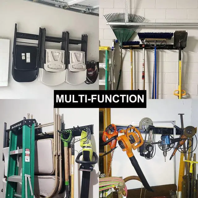 Alt view image 7 of 7 - Wallmaster Garage Storage Organization Wall Mount Folding Chair Hangers